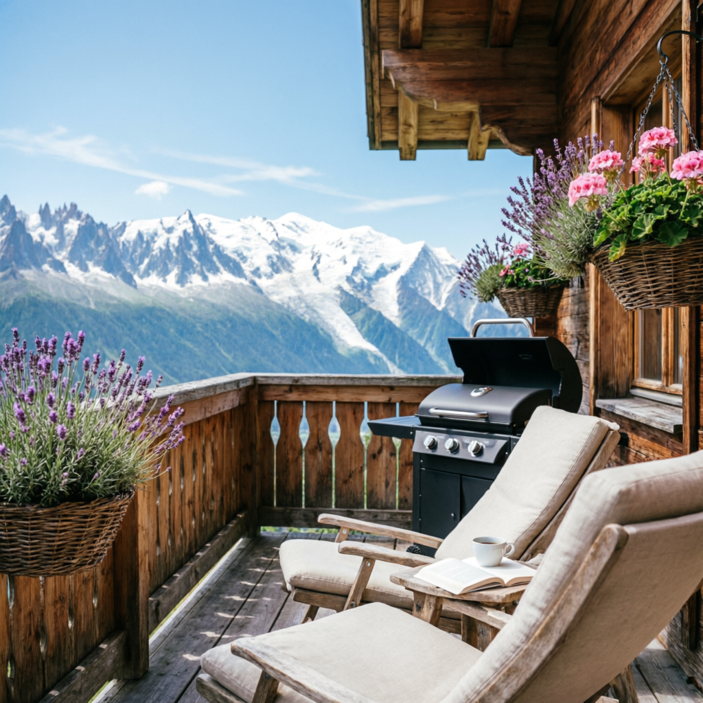 Süd-Balkon mit Bergblick
