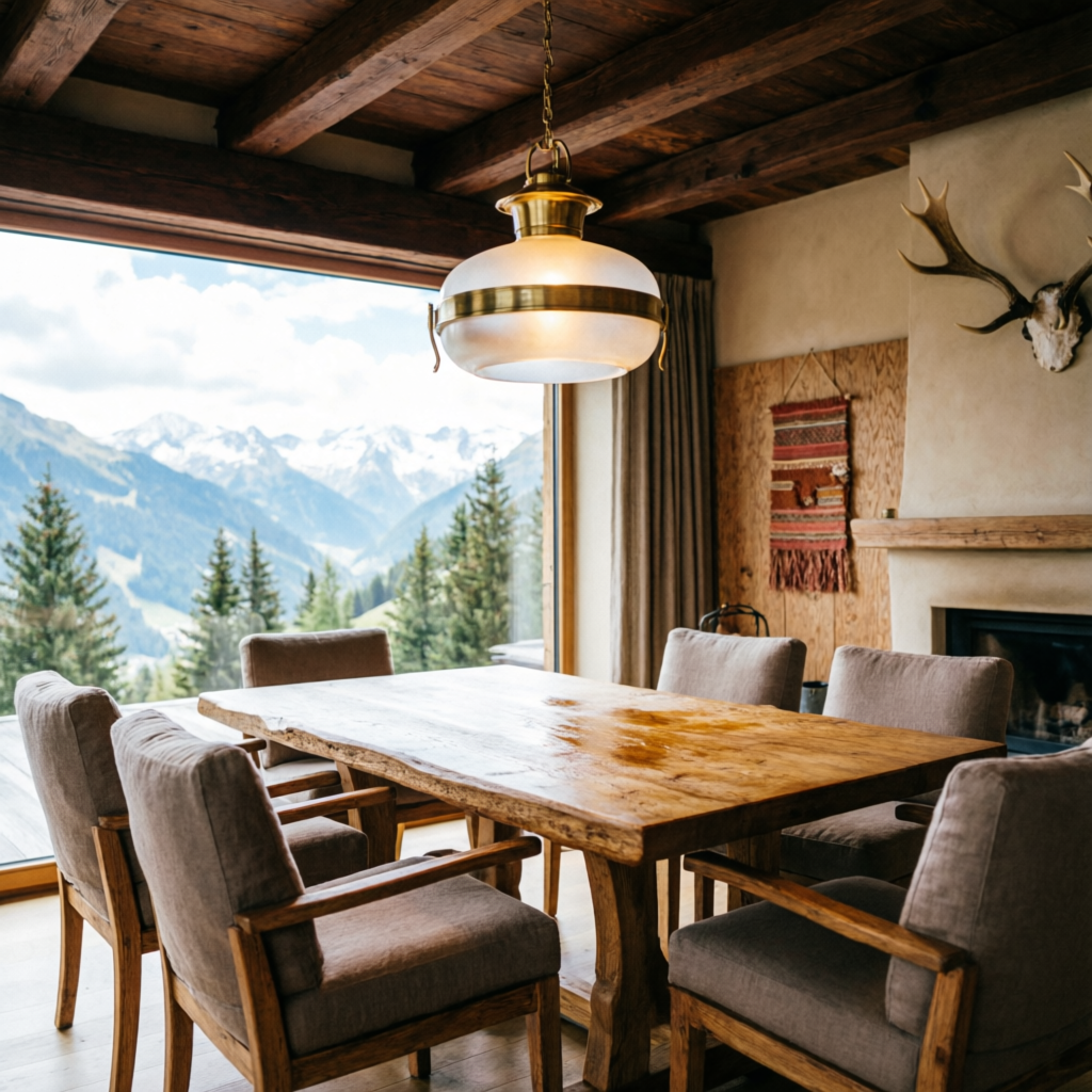 Essbereich mit Bergblick