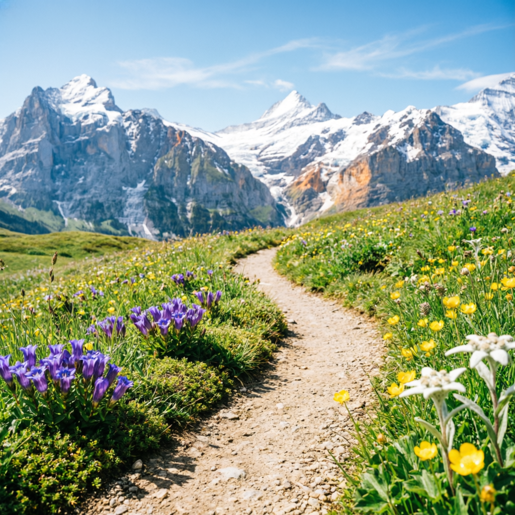 Wanderweg durch Almwiesen